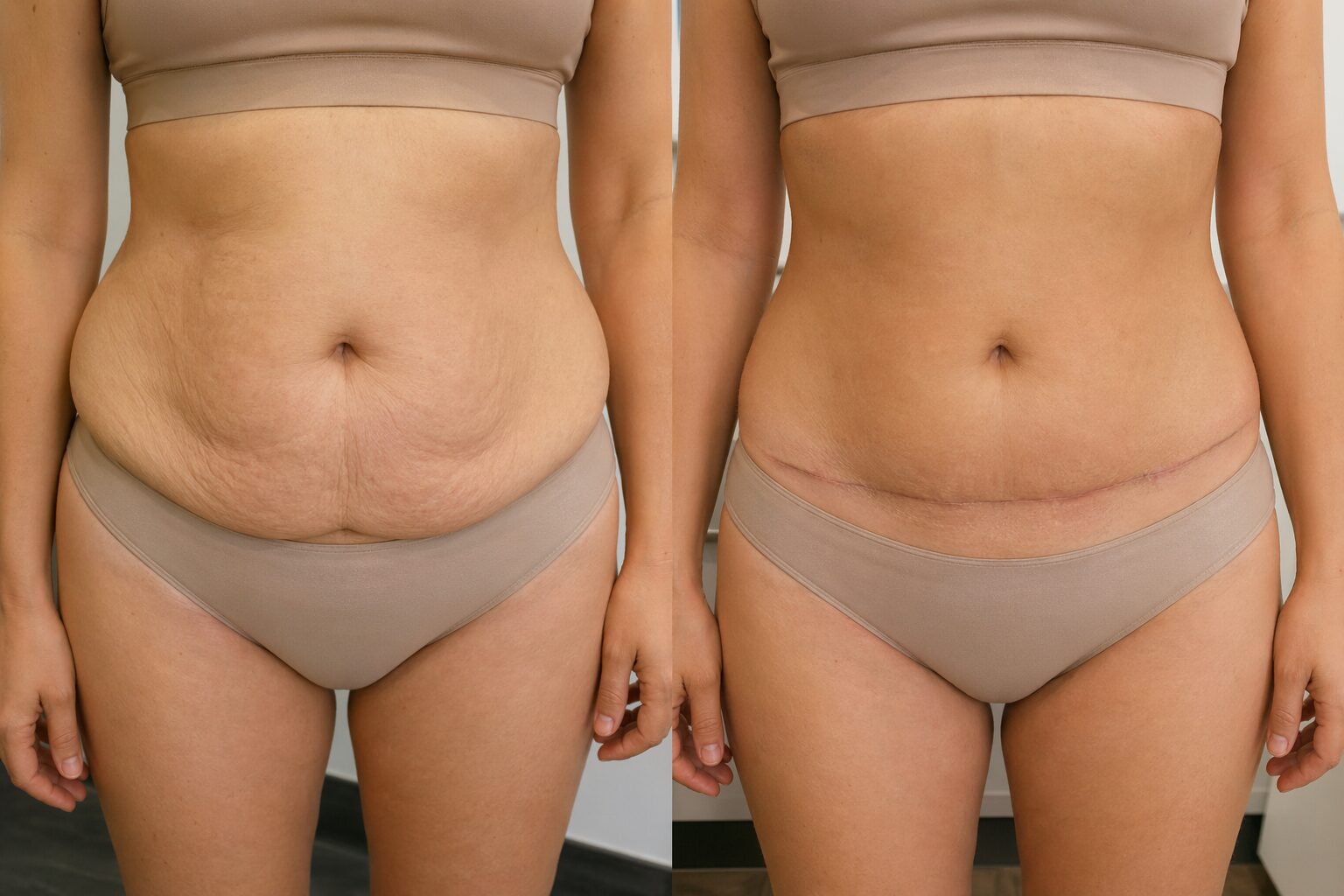 Abdominoplastia - antes y después ilustrativo